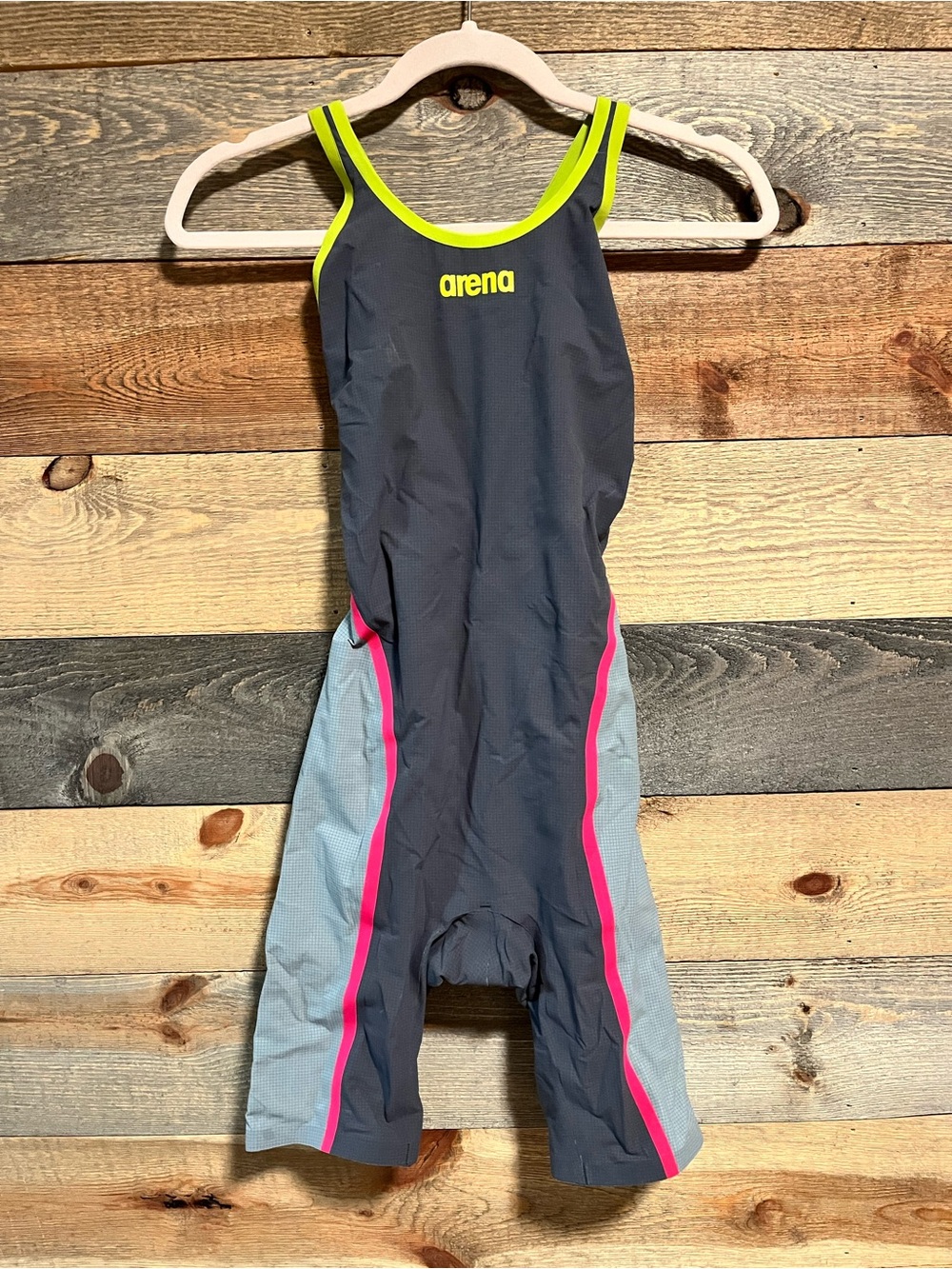 Arena Women's Racing Tech Suit in Charcoal with Neon Trim Size 30